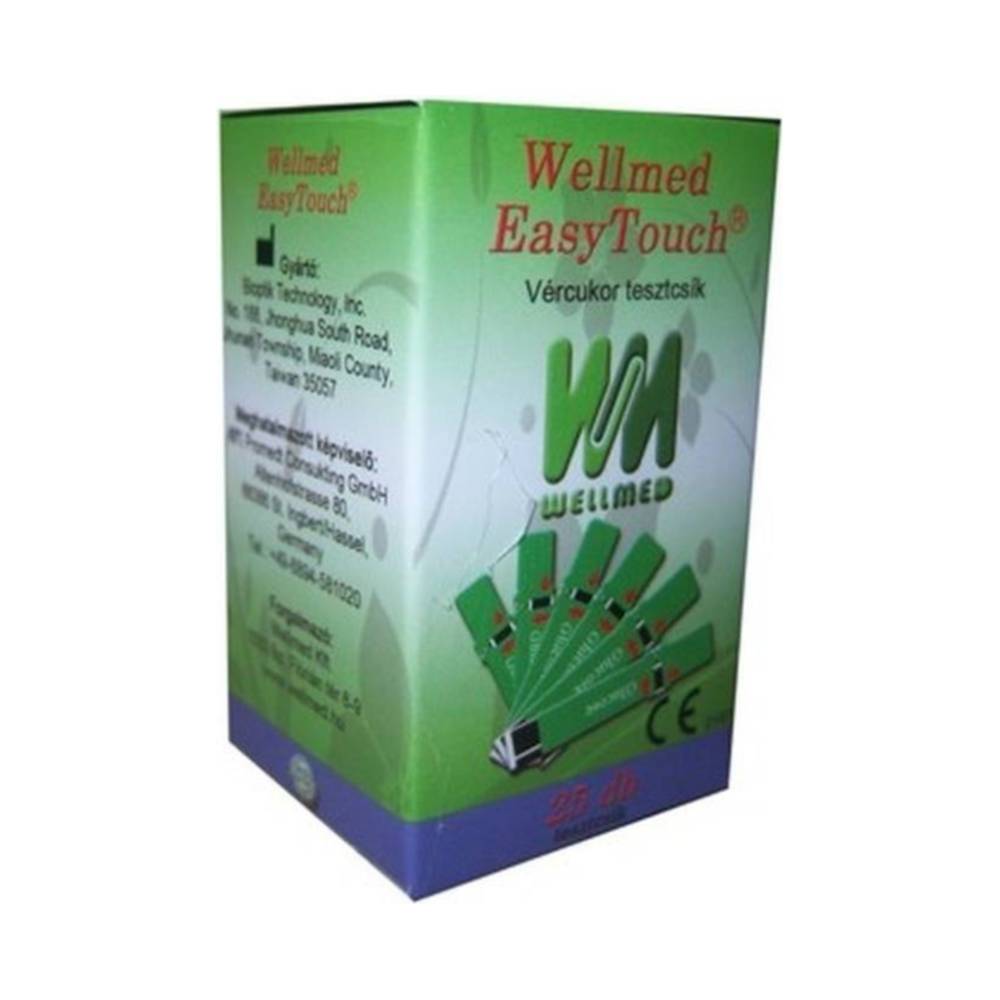 Benzițe de testare a glicemiei Wellmed Easytouch, 25 bucăți