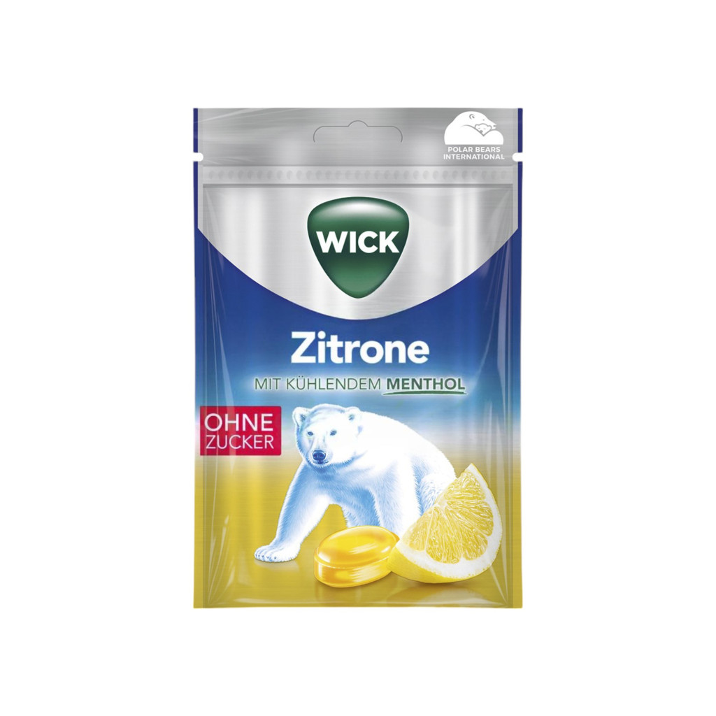Wick citromos és mentolos torokcukorka cukormentes 72 g