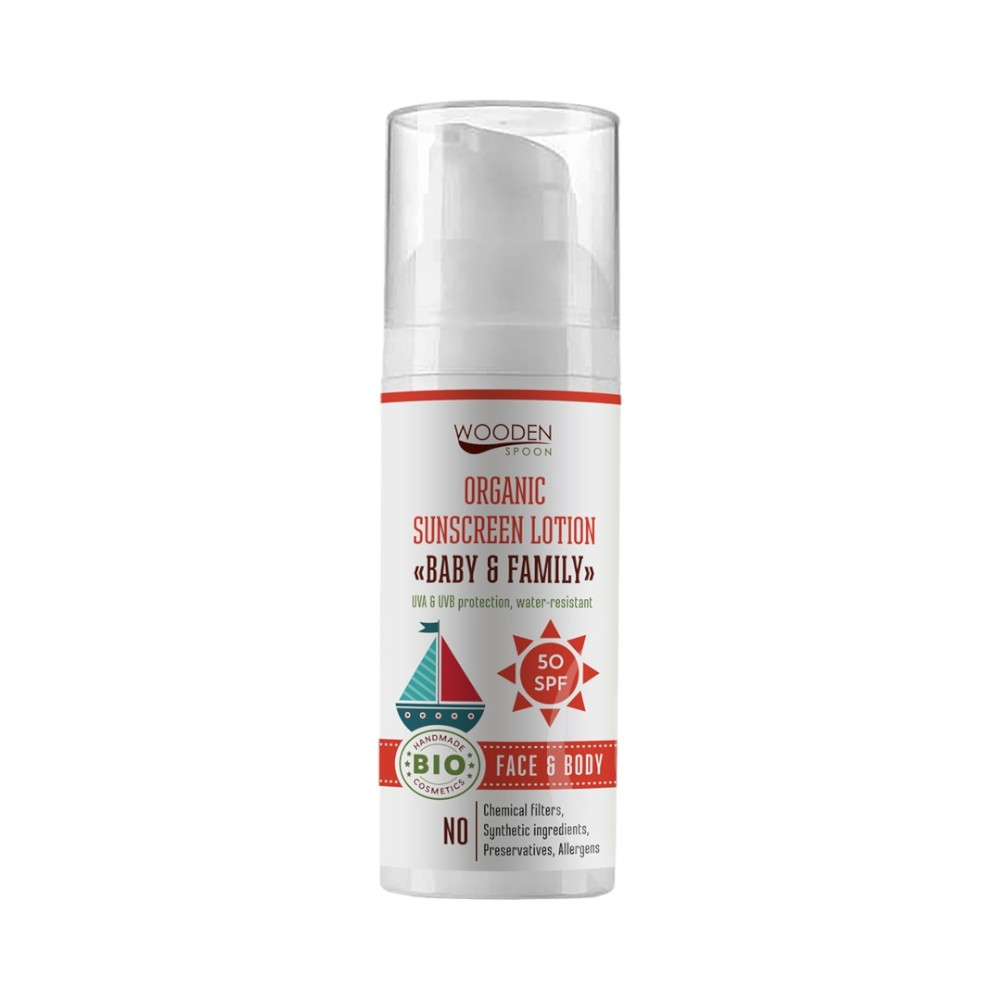 Dřevěná lžíce bio opalovací mléko a tělové mléko s SPF 50 50 ml
