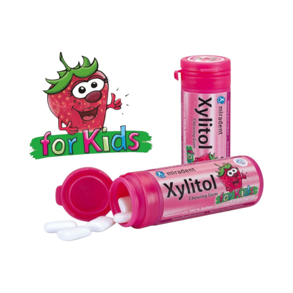 Xylitol Kids, žuvacia guma pre deti, jahodová príchuť, 30 kusov