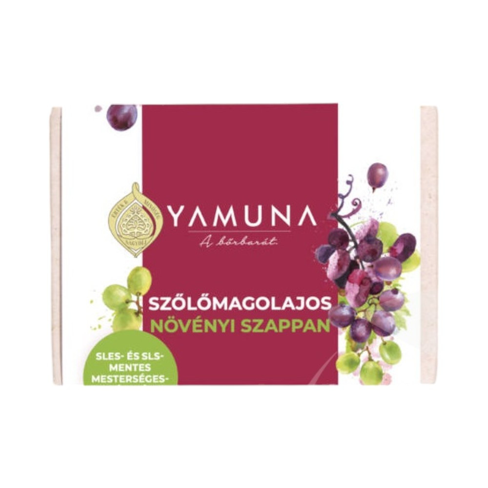 Yamuna Seife in Box mit pflanzlichem Traubenkernöl 100 g