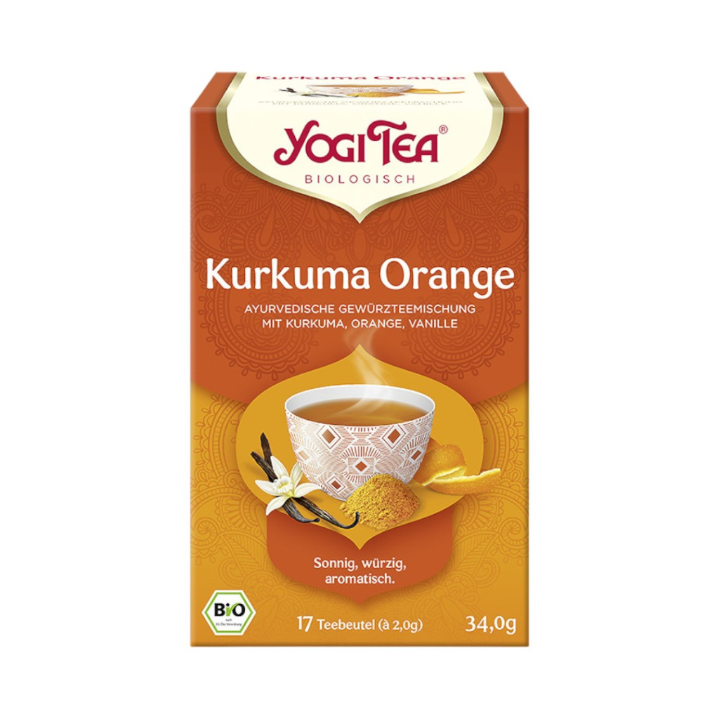 Ceai bio Yogi cu turmeric și portocală, 17x2g, 34g