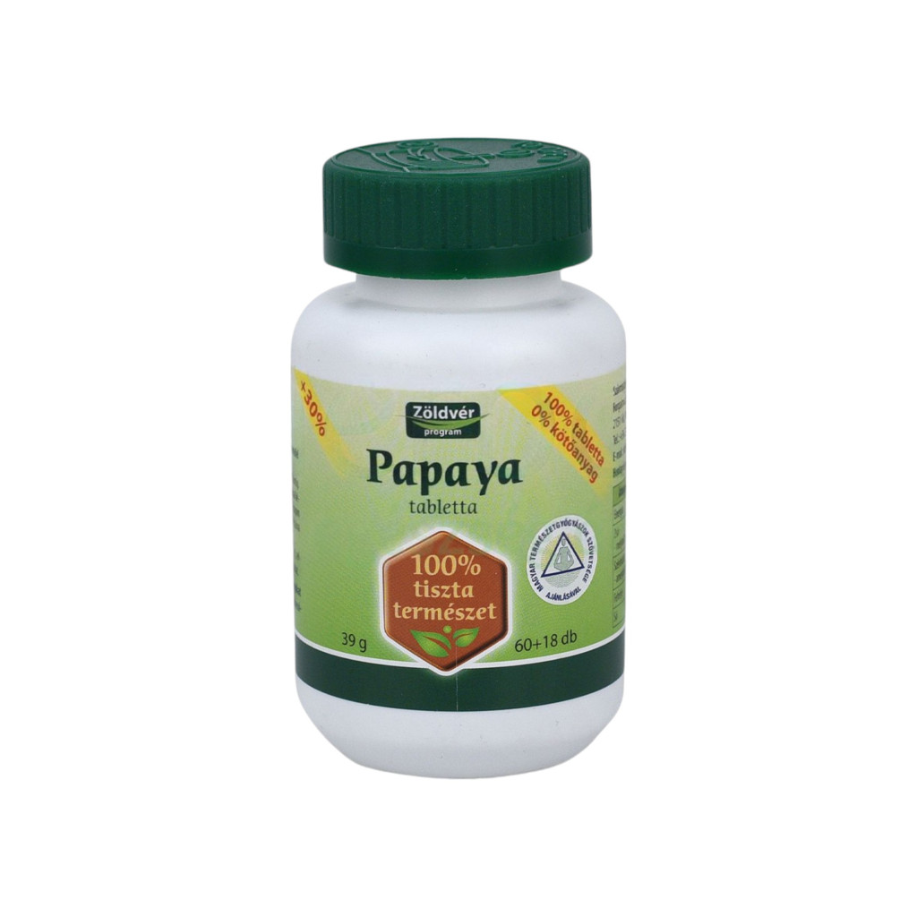 Green blood papaya tablet 100% 60+18 pcs 78 pcs