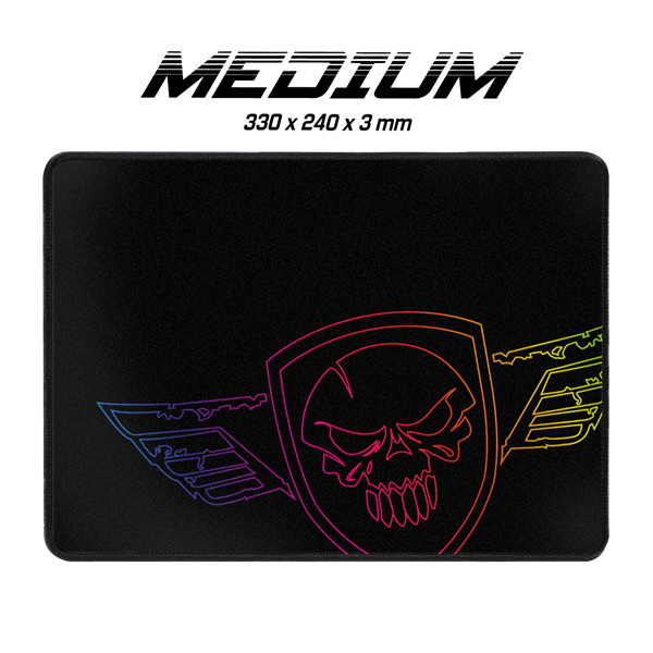 Spirit of gamer egérpad - darkskull mouse pad - m (330 x 240 x 3mm; varrott szélek; fekete)