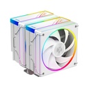 Id-cooling cpu cooler - frozn a620 argb white (29,9db; max 132,52 m3/h; 4pin csatlakozó, 6 db heatpipe, 2x12cm, pwm)
