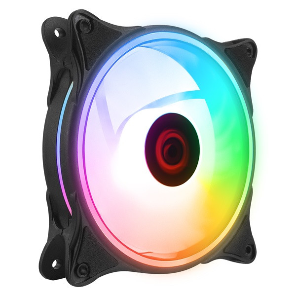 Rampage cooler 12cm - glare f50 (64,56 m3/h, ház hűtésre, rainbow led, fekete)