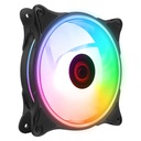 Rampage cooler 12cm - glare f50 (64,56 m3/h, ház hűtésre, rainbow led, fekete)