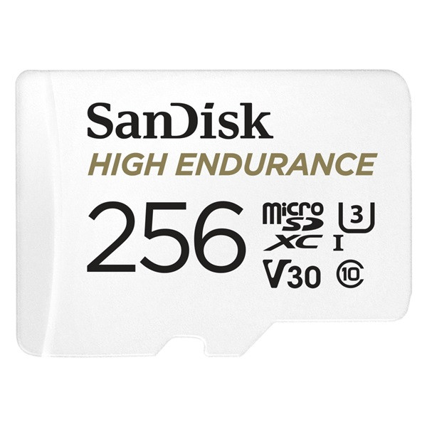 Sandisk microsd kártya - 256gb microsdxc high endurance (100 mb/s, class 10 u3, v30) + adapter
