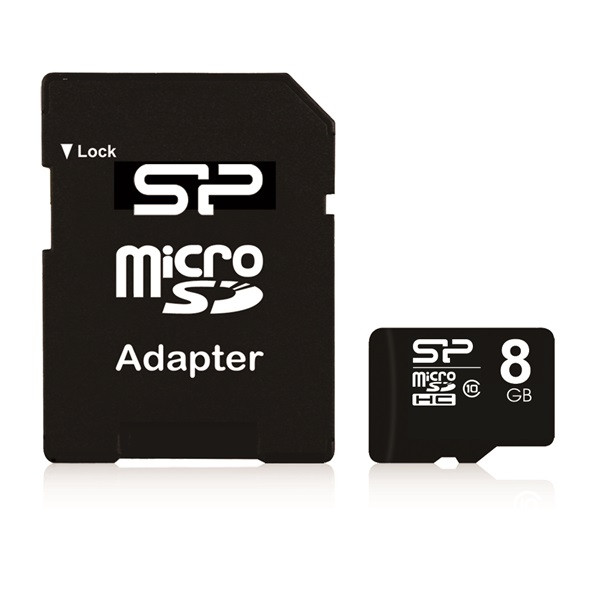 Silicon power microsd kártya - 8gb microsdhc class10 + adapter