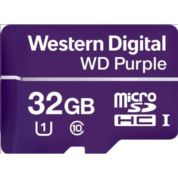 Western digital microsd kártya - 32gb (microsdhc™, sda 6.0, 24/7 működtetés, purple)