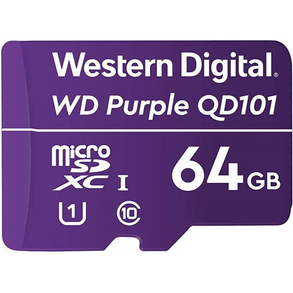 Western digital microsd kártya - 64gb (microsdhc™, sda 6.0, 24/7 működtetés, purple)