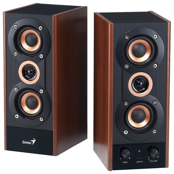 Genius hangszóró 2.0 - sp-hf 800a ii (3.5mm jack, 14w, fadoboz)