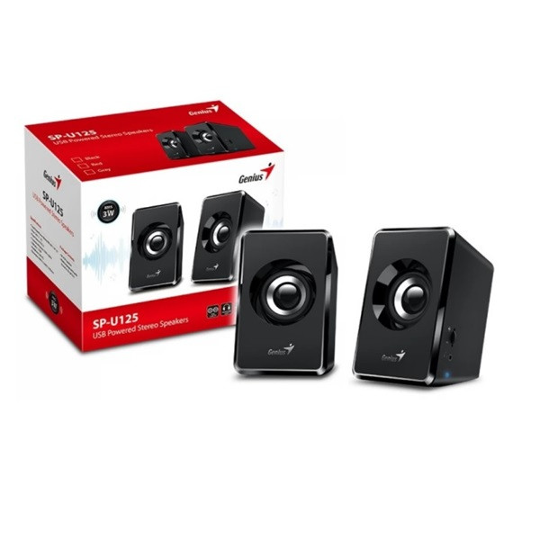 Genius hangszóró 2.0 - sp-u125 (3.5mm jack, usb-s tápellátás, 3w, fekete)