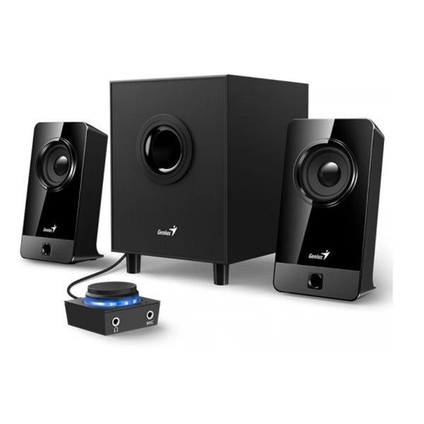 Genius hangszóró 2.1 - sw-g2.1 300x (3.5mm jack, rca, line-in, mic, fekete)