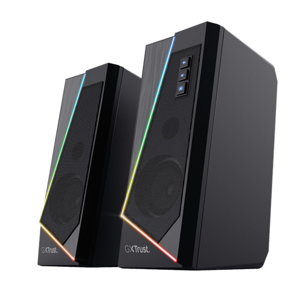 Trust hangszóró 2.0 - gxt 609 zoxa (2.0; világítás; 3,5mm jack + usb power; 6w rms)