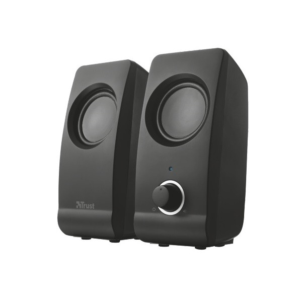 Trust hangszóró 2.0 - remo (8w rms; hangerőszabályzó; 3,5mm jack; usb tápcsatlakozó; fekete)