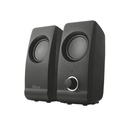 Trust hangszóró 2.0 - remo (8w rms; hangerőszabályzó; 3,5mm jack; usb tápcsatlakozó; fekete)