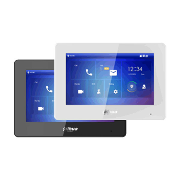 Dahua ip video kaputelefon - vth5422hb (beltéri egység, 7" touch screen, 3 ajtó vezérlés, sd, i/o, poe, wifi, fekete)