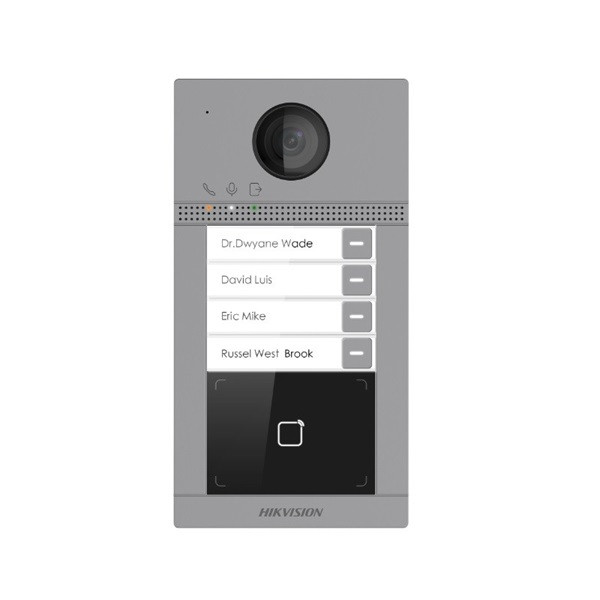 Hikvision ip kaputelefon - ds-kv8413-wme1 (2mp, kültéri egység, 4 lakásos, ip65, ir, i/o, wifi, mifare kártyaolvasó)