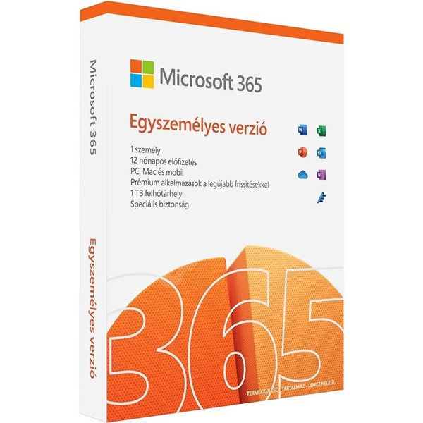 Microsoft office csomag - office 365 personal (qq2-01426, 32/64bit, magyar, 1 felhasználó - 1évre)