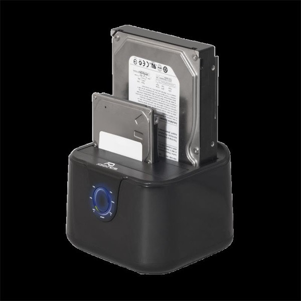 Advance hdd/ssd dokkoló - dualdock clone 2.5" / 3.5" (usb-a3.0 to 2xsata, fekete)