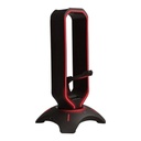 Rampage fejhallgató állvány - rm-h66 guard (fekete, műanyag, usb hub, egérkábel tartó, rgb)