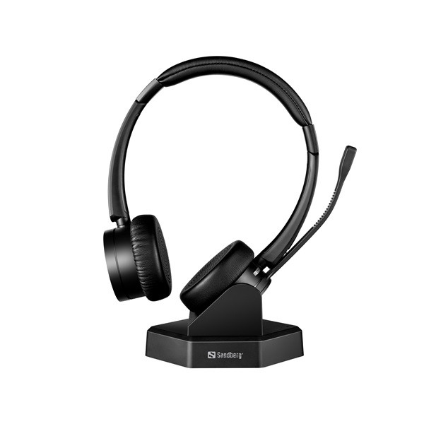 Sandberg wireless fejhallgató - bluetooth office headset pro+ (bluetooth 5.0; mikrofon; hangerő szabályzó; fekete)