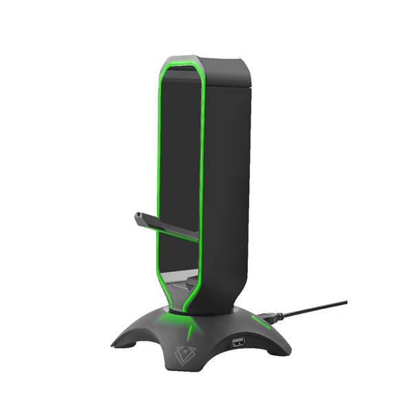 Vertux fejhallgató állvány - extent (3in1 usb hub, 2xusb 3.0, egér akasztó, led, fekete)