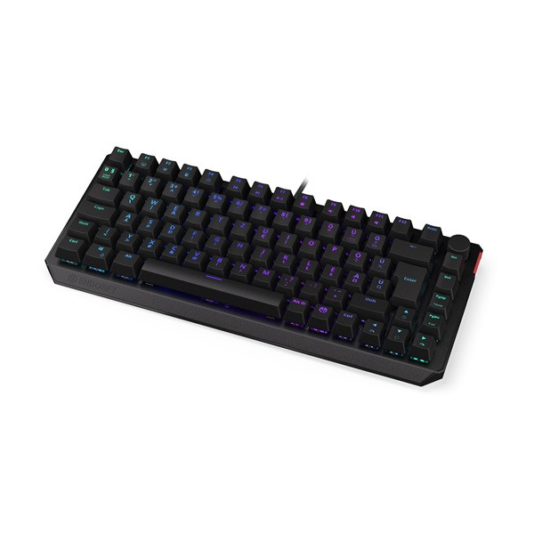 Endorfy billentyűzet - thock 75% (rgb, kailh red switch, mechanikus, 82 gomb, 1,8m, hu, fekete)