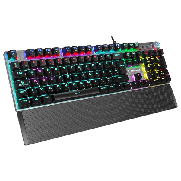 Rampage billentyűzet - kb-r28 blade plus (vezetékes, mechanikus, blue switch, magyar led, n-key, usb)