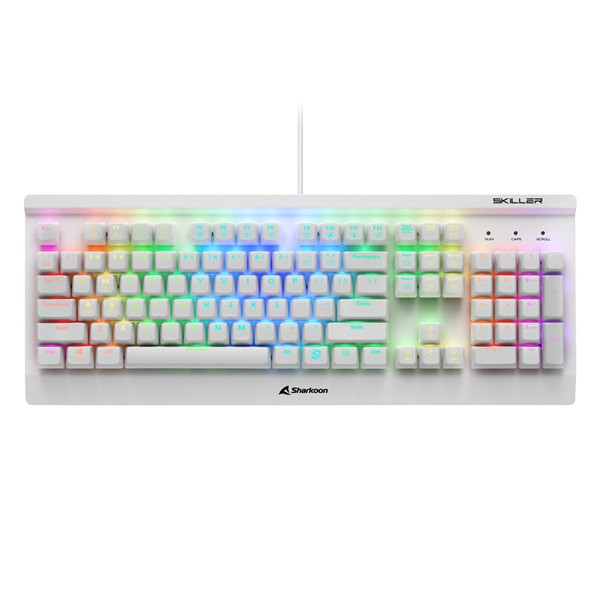 Sharkoon billentyűzet mechanikus - skiller sgk3 white/red (kailh red mechanika; világítás; fehér; angol)