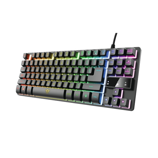Trust billentyűzet gamer - gxt 833 thado (rgb led háttérvilágítás; tkl méret; usb; fekete; magyar)