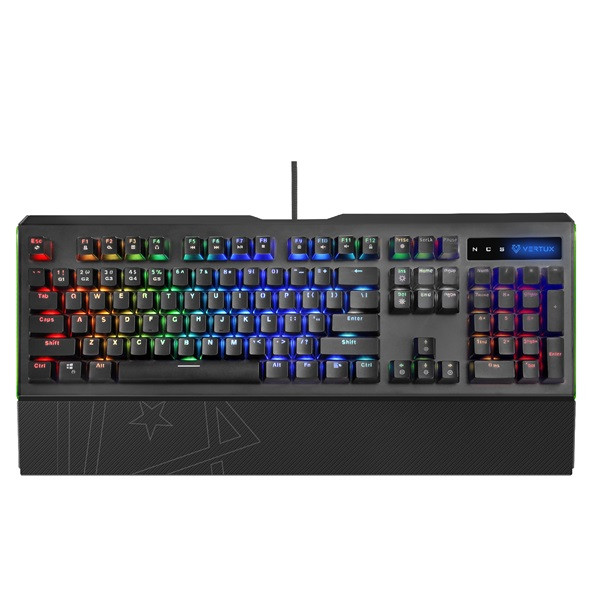 Vertux billentyűzet - toucan (vezetékes, mechanikus, full anti-ghosting, en, rgb led, csuklótámasz, fekete)