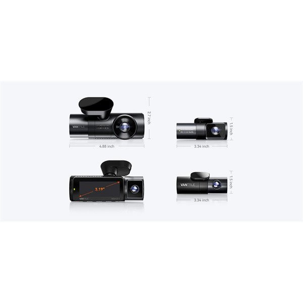 Vantrue dash cam - n5 (wifi+gps autóskamera első + hátsó + 2 db belső, 4k+3x1080p 30fps, hdr, 512gb microsd támogatás)