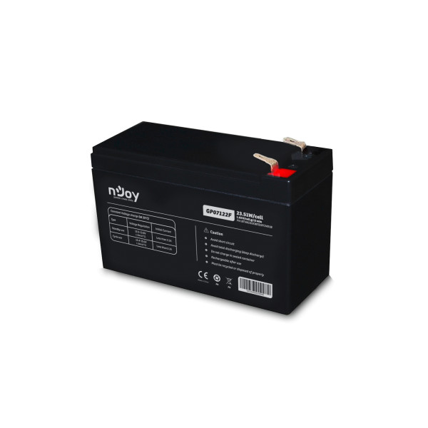 Njoy szünetmentes akkumulátor - gp07122f (12v/7ah, t2/f2, zárt, gondozás mentes, agm)