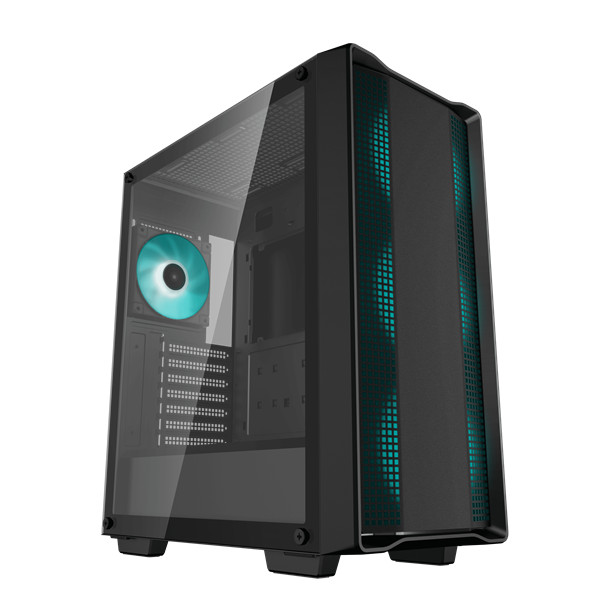 Deepcool számítógépház - cc560 v2 (fekete, ablakos, 4x12cm rgb venti, mini-itx / micro-atx / atx, 1xusb3.0, 1xusb2.0)