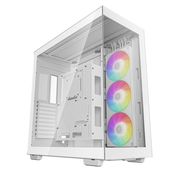 Deepcool számítógépház - ch780 wh (fehér, ablakos, 3x140mm a-rgb ventilllátor, e-atx, 4xusb3.0)