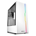 Sharkoon számítógépház - rgb slider white (fehér; üveg oldal; alsó táp; atx; 6x120mm; 2xusb3.0; 1xusb2.0; i/o)