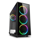 Sharkoon számítógépház - tg4 rgb (fekete; üveg oldal; alsó táp; atx; 4x120mm rgb ventillátor; 2xusb3.0; i/o)