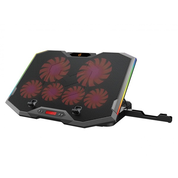 Conceptronic notebook hűtőpad 17"-ig - thyia01b (usb, 6x12,5cm, lcd kijelző, állítható magasság, csúszásmentes, fekete)