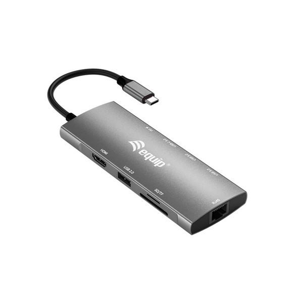Equip notebook dokkoló - 133490 (bemenet: usb-c, kimenet: usb-c pd:100w/hdmi/2x usb-a 3.2 gen1/ usb-c3.2 gen1/sd/tf)