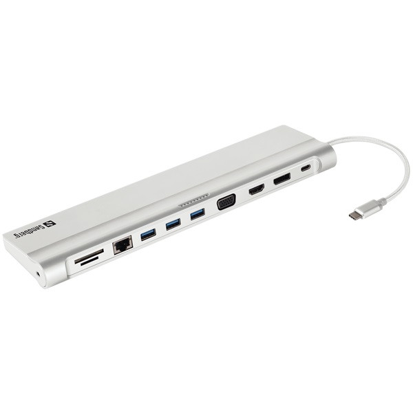 Sandberg notebook dokkoló - usb-c all-in-1 docking station (usb-c bem. / hdmi+dp+dsub+usb3.0+usb-c+rj45+audio+sd kim.)