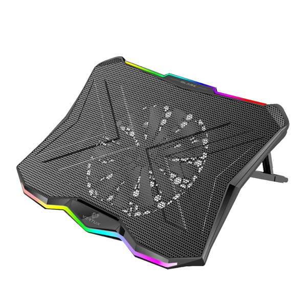 Vertux notebook hűtőpad - glare (max.: 17", 22db, 18cm venti, 8000rpm, 2xusb 3.0, rgb led, fekete)