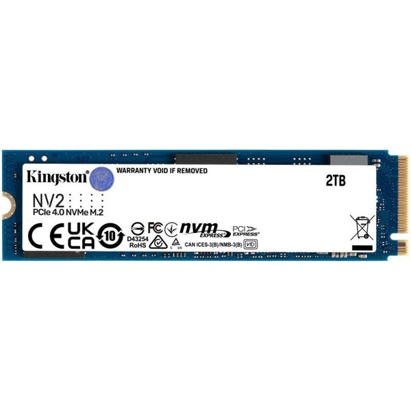 Kingston ssd 2tb - snv2s/2000g (m.2 nvme nv2, r/w:3500/2800mb/s)