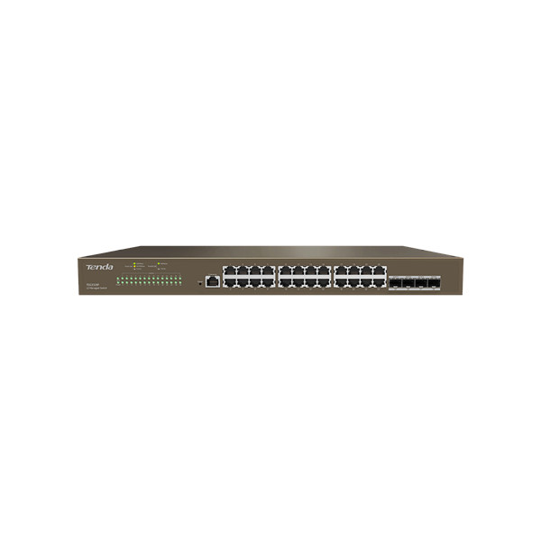 Tenda switch vezérelhető - teg3328f (l2; 24x1gbps + 4x1g sfp port; rack-mount)