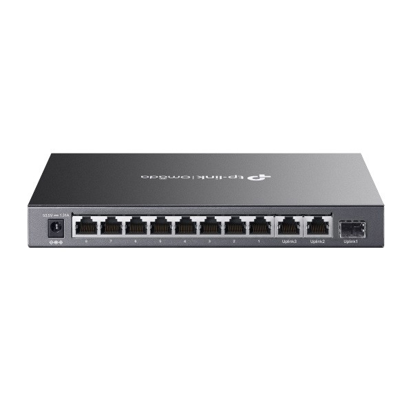 Tp-link switch  poe - ds111p (8x 100mbps + 2x 1gbps + 1x 1gbps sfp port; 8x at poe+ port; 65w)