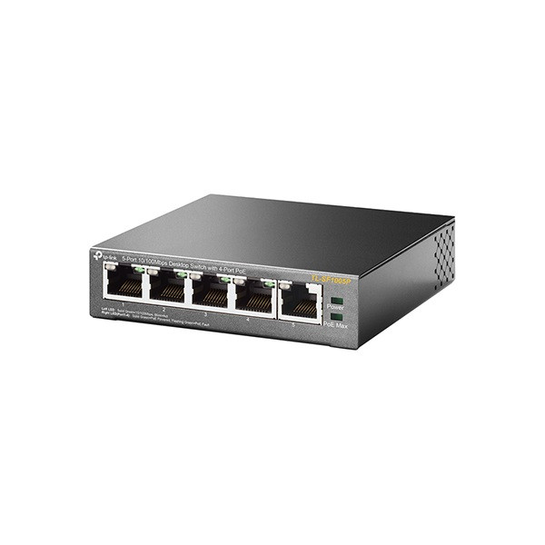 Tp-link switch  poe - tl-sf1005p (5 port 100mbps; 5/4 af poe port; 58w)