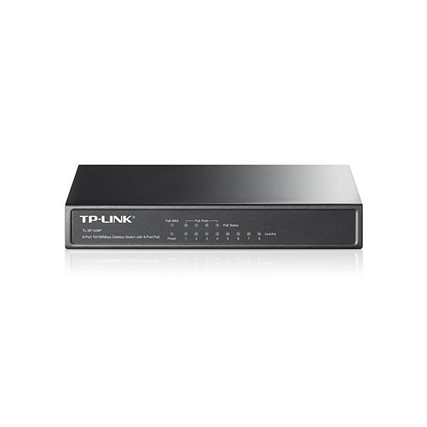 Tp-link switch  poe - tl-sf1008p (8 port 100mbps; 8/4 af poe port, 57w)