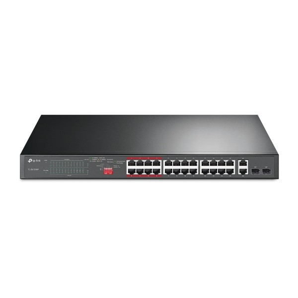 Tp-link switch  poe - tl-sl1226p (24port 100mbps;  24 af poe port; 2x combo sfp; 250w, 250m extended mode)