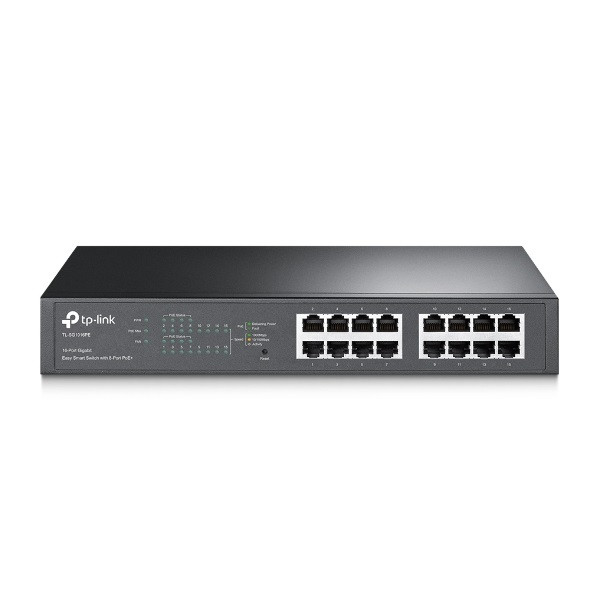 Tp-link switch easy smart poe - tl-sg1016pe jetstream™ (16 port 1gbps; 8 af/at poe port; 110w; fém, rackbe szerelhető
